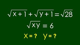 A Nice Algebra Problem | Math Olympiad (x,y)=?