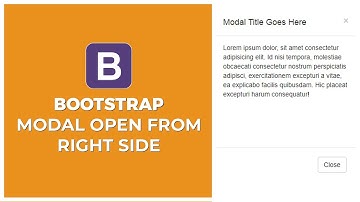 Bootstrap Modal Open From Right Side | Bootstrap Modal
