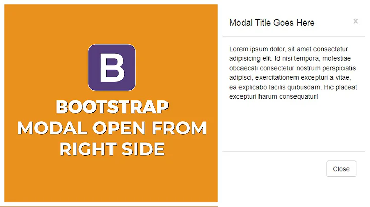 Bootstrap Modal Open From Right Side | Bootstrap Modal