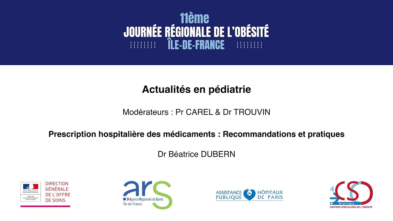 Prescriptions hospitalières des médicaments : recommandations et pratiques - Pr Dubern