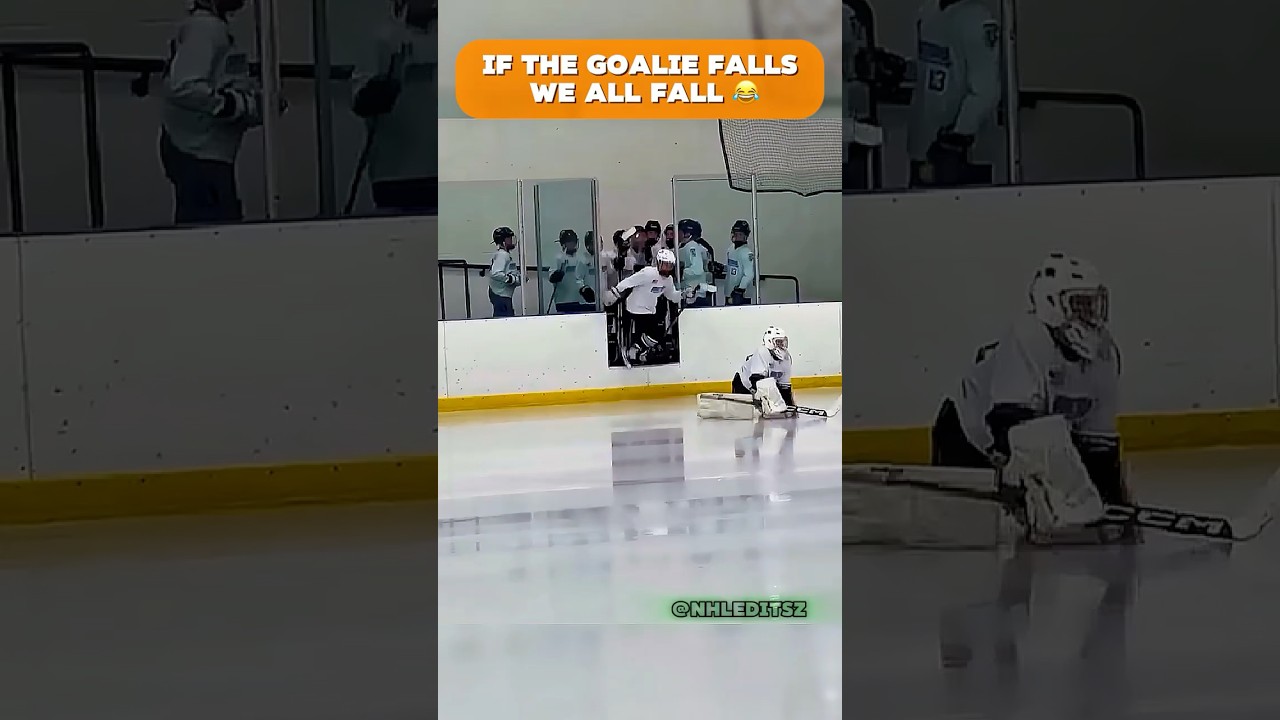The whole team had to copy the goalie 😂 #nhl #hockey #sports #shorts