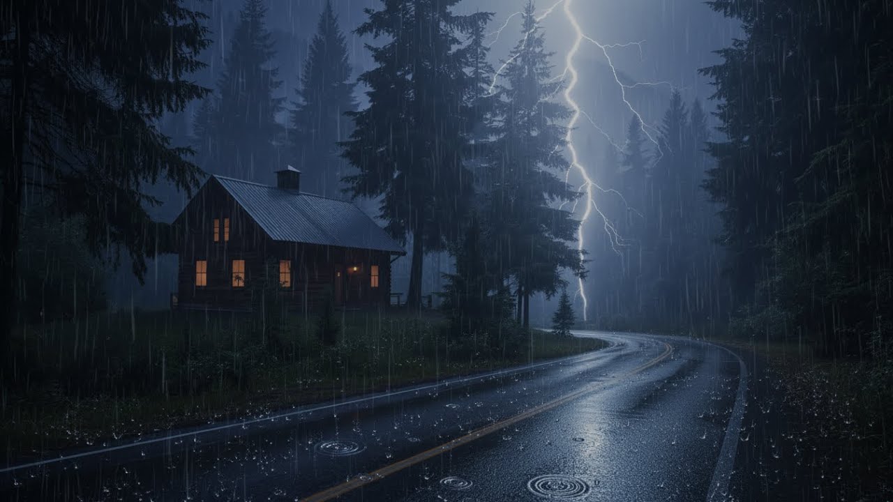 HEAVY RAIN AND THUNDER SOUNDS | Cozy Cabin in Storm for Deep Sleep ...