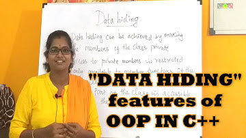 DATA HIDING|| FEATURES OF OOP IN C++ TAMIL || LEC – 9 || APRIL 2020 BY J PARVATHY