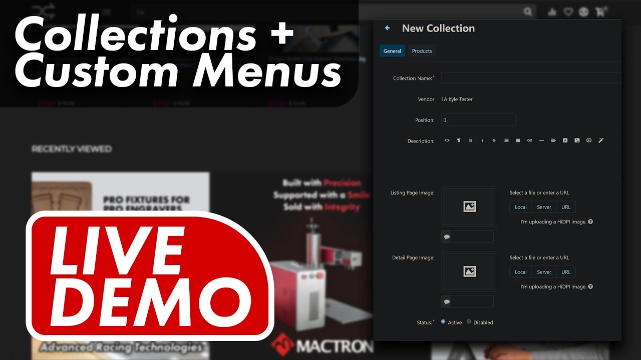 ONE DAY LEFT! - Creating Collections + Custom Menus - LIVE Demo - YouTube