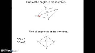 Rectangle Rhombus Square Properties