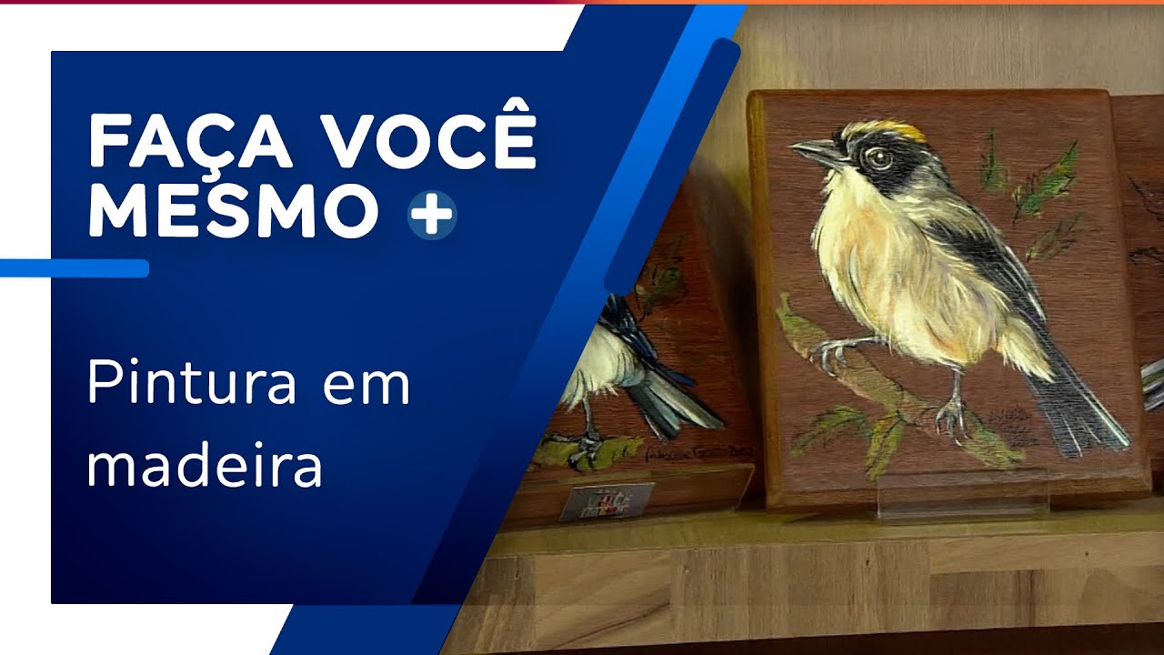 Pintura de pássaro na madeira por Andréa Gozzi