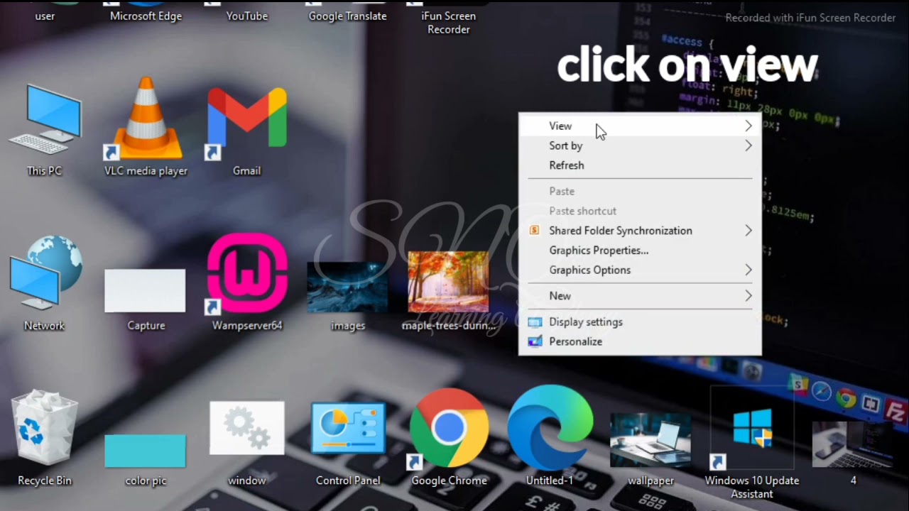 How to change Desktop icon's size in windows 10 ?? just in seconds ...