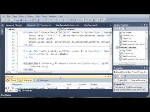 Visual Basic Tutorial - 195 - Creating The Favorites DLL