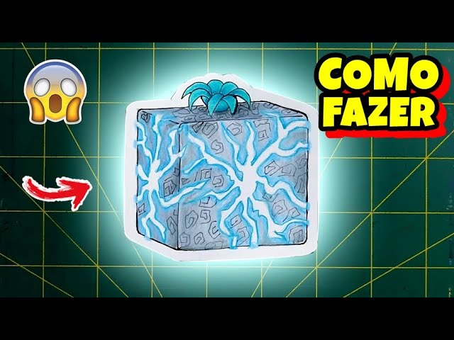 Como desenhar e fazer uma figurinha da fruta BLIZZARD Blox fruits ROBLOX  passo a passo 