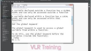 PHP Variables Scope In Telugu  21-vlr training