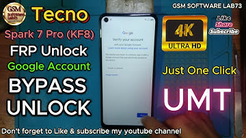 Tecno Spark 7 Pro FRP Bypass || Tecno Spark 7 Pro (KF8) FRP Unlock by UMT