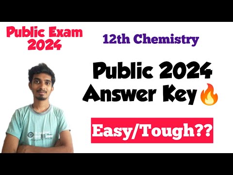 12th Chemistry Public Exam 2024 Key Answer🔥