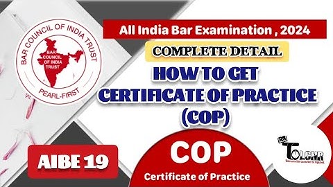 How to get Certificate of Practice (COP) | Certificate of practice for advocates | #tolcnr_allexams