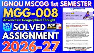 MGG-008 SOLVED ASSIGNMENT 2026-27 | MSCGG 1st SEMESTER SOLVED ASSIGNMENT JULY 2026 / JAN 2027