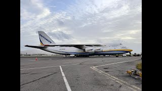 Antonov Airlines AN-124-100 Ruslan departing out of Piarco international Airport. 9/5/2024 (Loud)