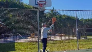 Dad Makes AWESOME Hoverboard Segway Basketball Shot