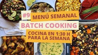 BATCH COOKING EN ESPAÑOL  Cocina en 1:30 h para la semana ‍ MENÚ SEMANAL 1/2 FEBRERO