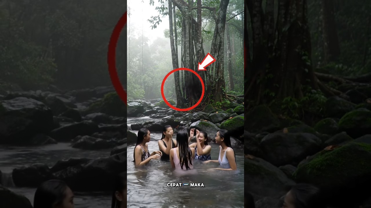 ke 5 wanita ini tidak sadar ada sosok aneh yang sedang melihat mereka #shortsviral #viral