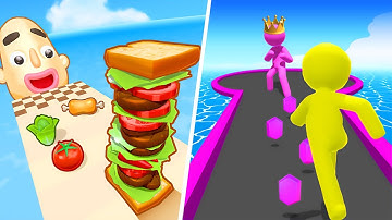 Sandwich Runner game Levels (1765-1777) vs Giant Rush Game Levels (169-177) iOS, Android Gameplay