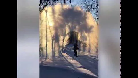 Boiling water turns into ice instantly (-37C) in Siberia
