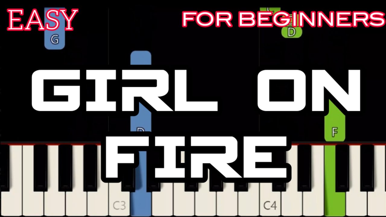 GIRL ON FIRE [ HD ] ALICIA KEYS SLOW & EASY PIANO YouTube