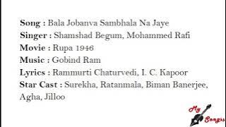 Bala Jobanva Sambhala Na Jaye, Movie : Rupa 1946