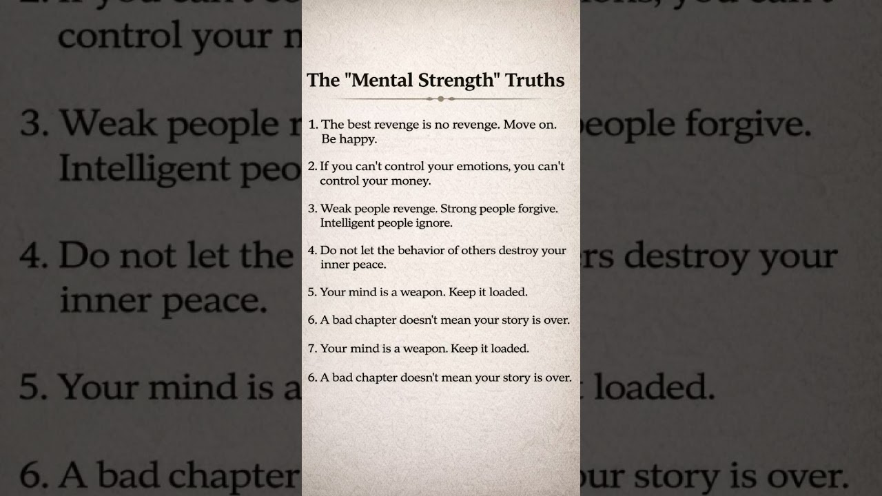 Mental Strength Truths That Will Change Your Mindset 💪