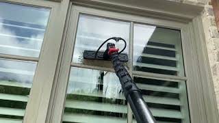 Cleaning french windows with pure water!