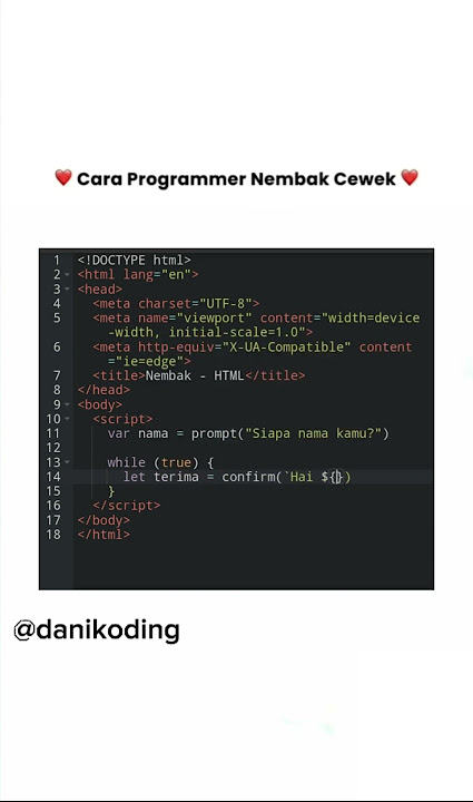 Cara programmer nembak cewek #shorts #programmer #coding #html #htmltutorial #htmlbucin