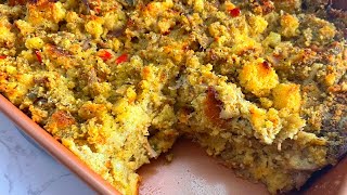 Southern CORNBREAD DRESSING with Turkey Neck meat | Step by Step - Tanny Cooks