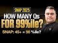 SNAP 2025: Exactly How Many Questions For 99%ile?