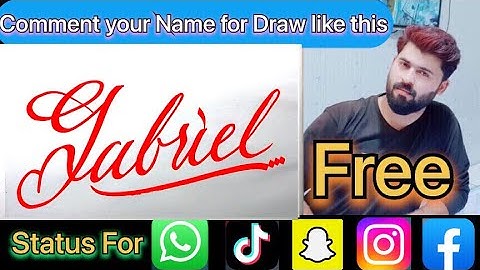 Gabriel Name Signature Calligraphy Status | How to Cursive write with cut Marker #gabriel @gabriel