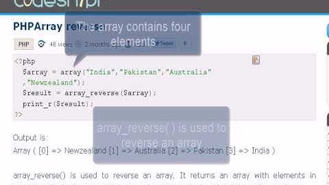 PHP Tutorial : PHPArray reverse
