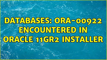 Databases: ORA-00922 encountered in Oracle 11gR2 installer