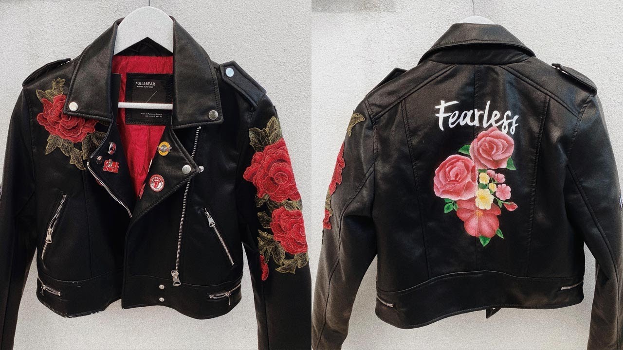 I painted my LEATHER JACKET DIY YouTube