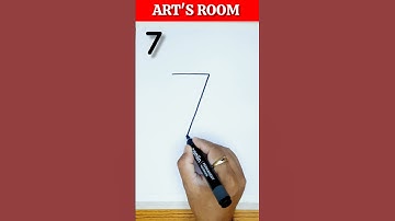 How To Draw With Number 7 | Easy Drawing #shorts #youtubeshorts #drawing #artsroom