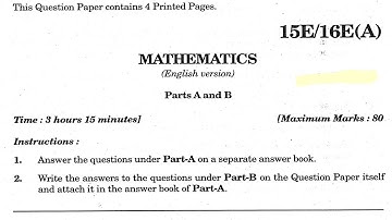 Telangana TS 10th class Maths Paper 1 & 2 2022 question paper March 2022 SSC