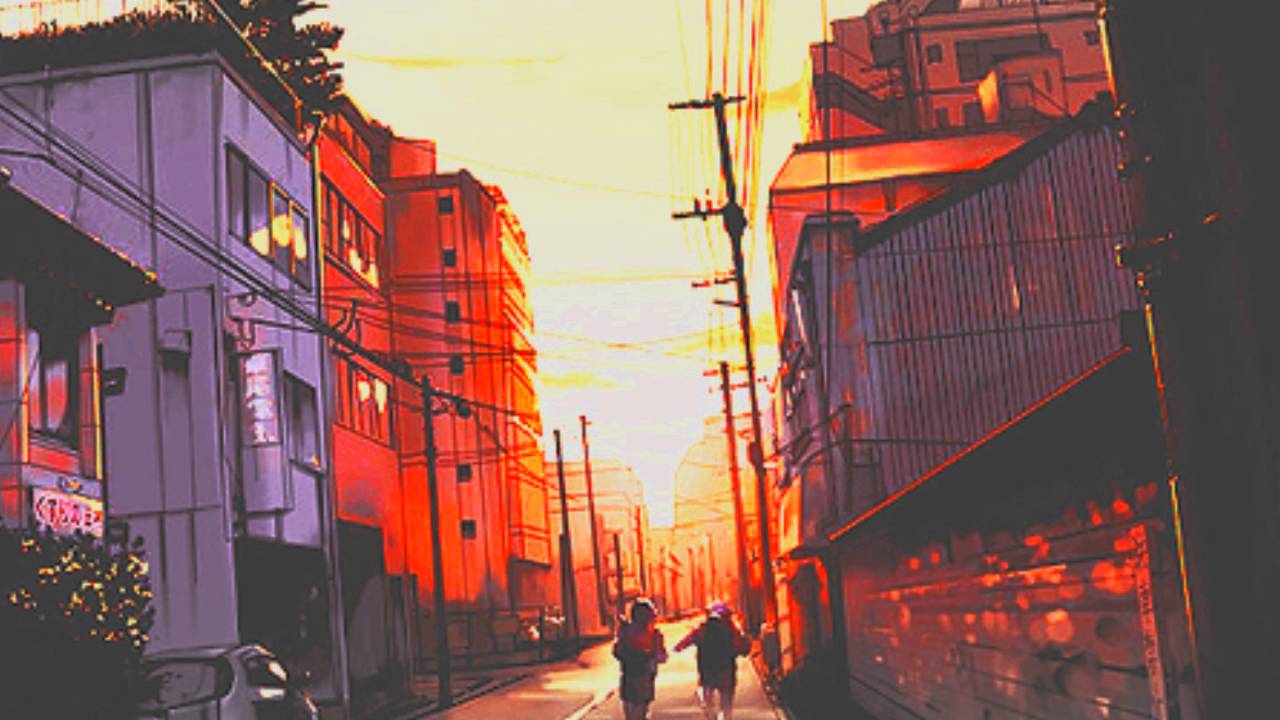 улицы города арт. улицы города арт. красивая ночная улица. японские улицы арт. улицы города арт.