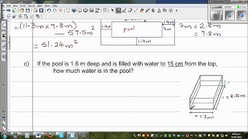 Finding area, volume of a swimming pool