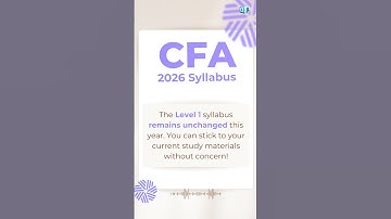 CFA Level 1 Syllabus Remains Unchanged. #CFA #AswiniBajaj #CFAInstitute #MentorForLife
