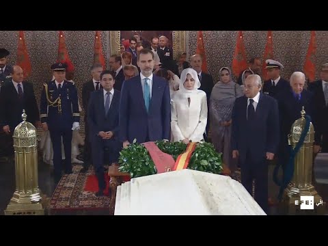ملكا إسبانيا يزوران ضريح محمد الخامس في المغرب