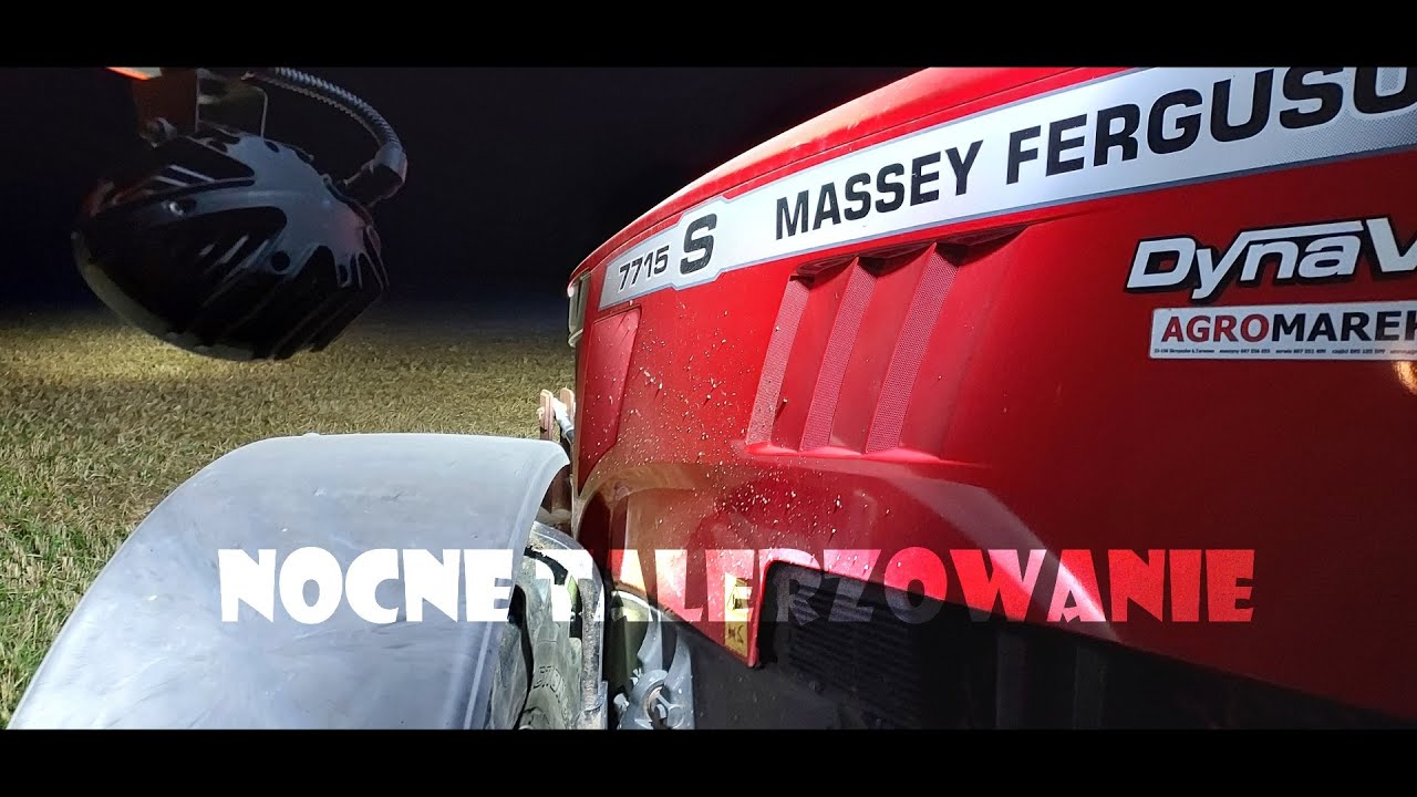 Nocne talerzowanie ściernisk 2022 - Massey Ferguson 7715S & Grano System