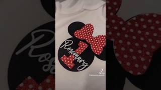 Making a Minnie Mouse themed shirt for baby's 1st Disney World birthday using Cricut iron on Making a Minnie Mouse themed shirt for baby's 1st Disney World birthday using Cricut iron on