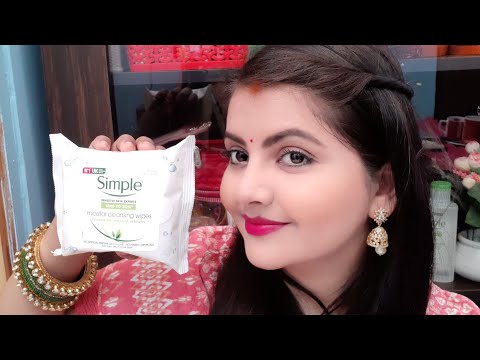 Simple kind to skin micellar cleansing wipes review and demo | best facial wipe for sensitive skin |