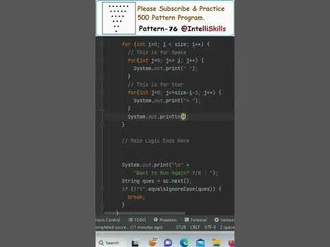 [Beginners] Reverse Pyramid Star Pattern in Java #shorts #java #coding ...