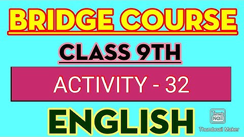 9th class setu abhyaskram (Bridge course)English day 32 /Activity 32 @LMH Education #Activity32