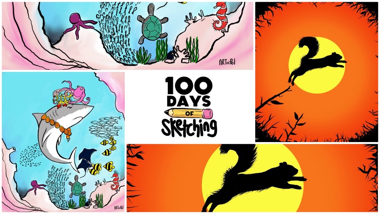 How to draw good looking illustrations EVERYDAY!! 100 days of sketching challenge with Kesh- Week 1