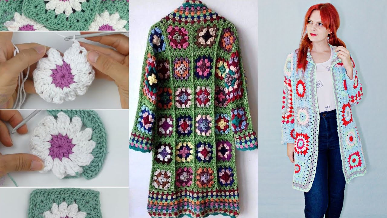 Crochet granny square cardigan | Most beautiful women cardigan | Amazing and unique ideas