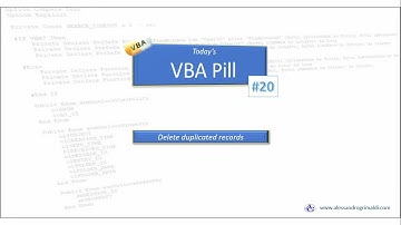 VBA Pill #20: Delete duplicated records
