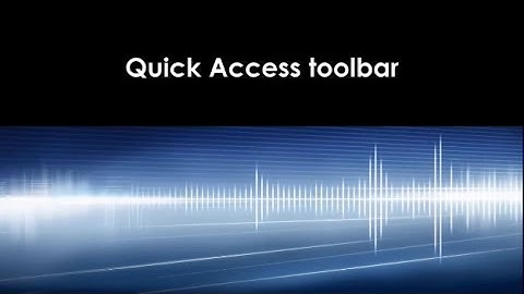 FARO CAM2 Measure 10.6   Adding Icons to the Quick Access Toolbar